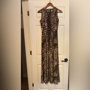 Joseph Ribkoff Leopard Print Dress with gold stud accents